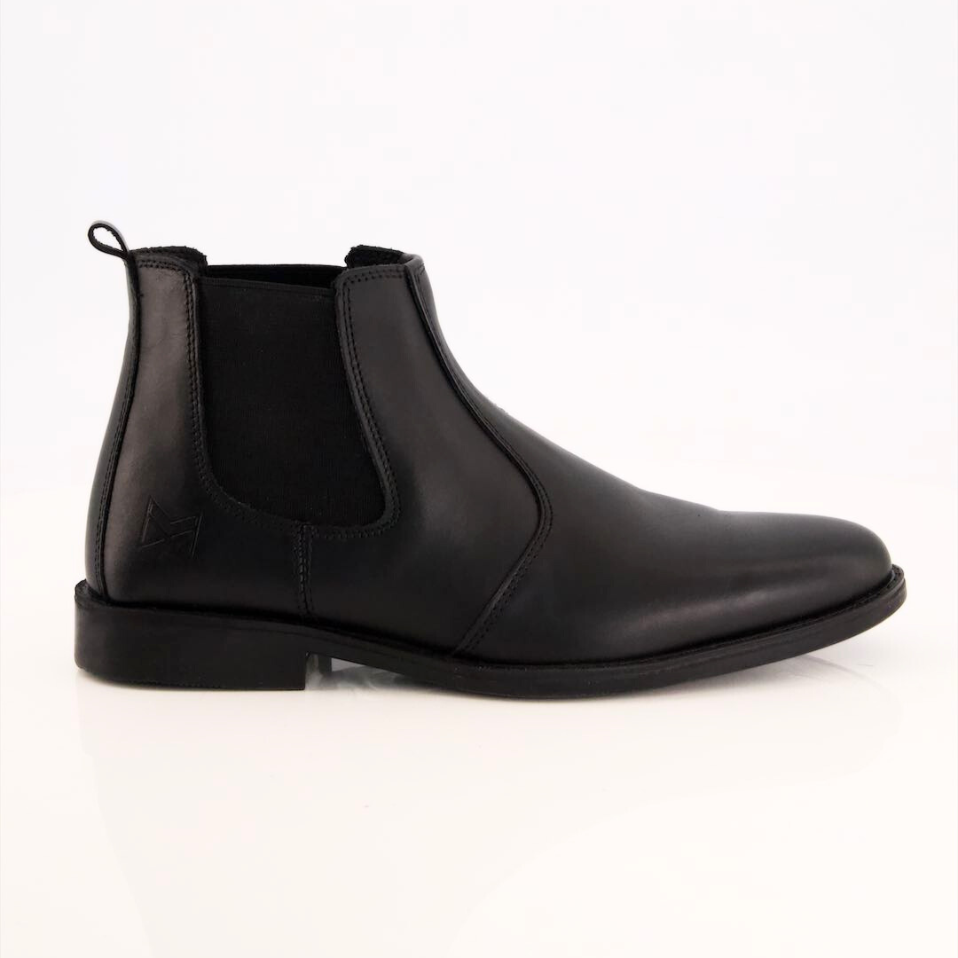 Matt Black Cow Leather Chelsea boots men’s
