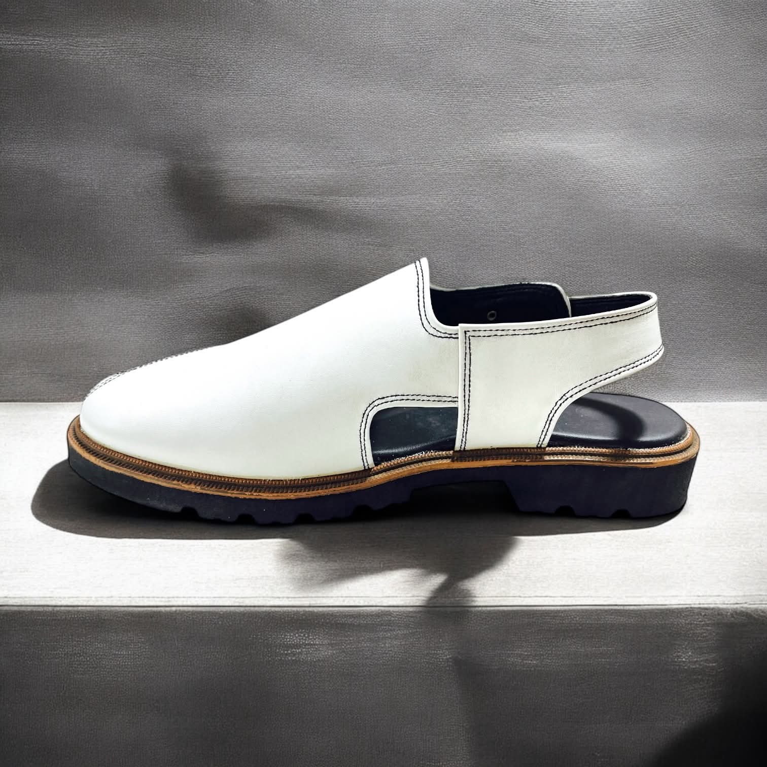 Premium Quality White Peshawri chappal men’s