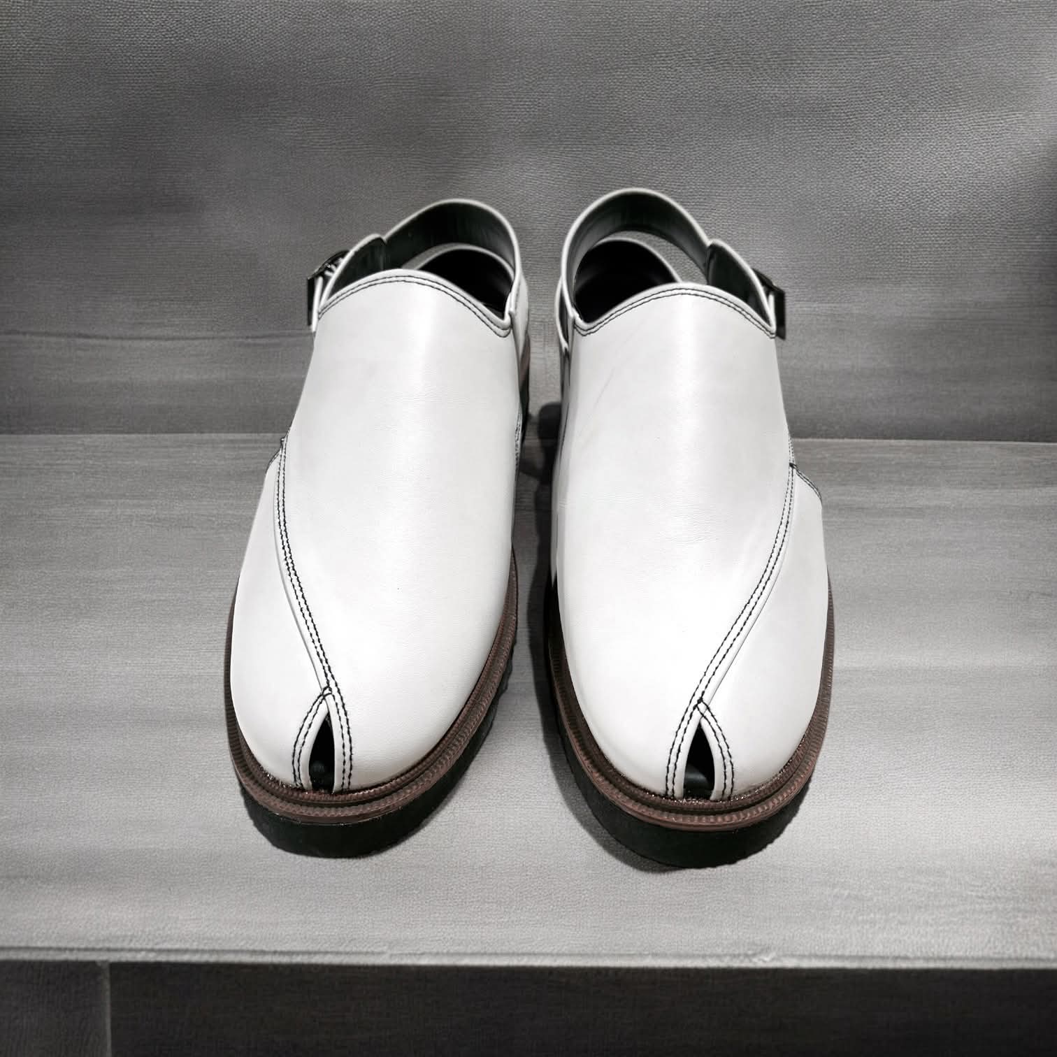 Premium Quality White Peshawri chappal men’s