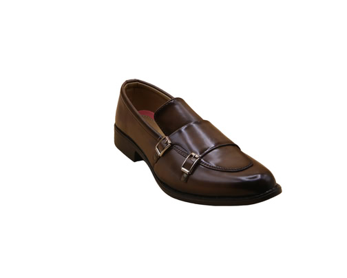 Caleb Double Monk Brown Loafer mens