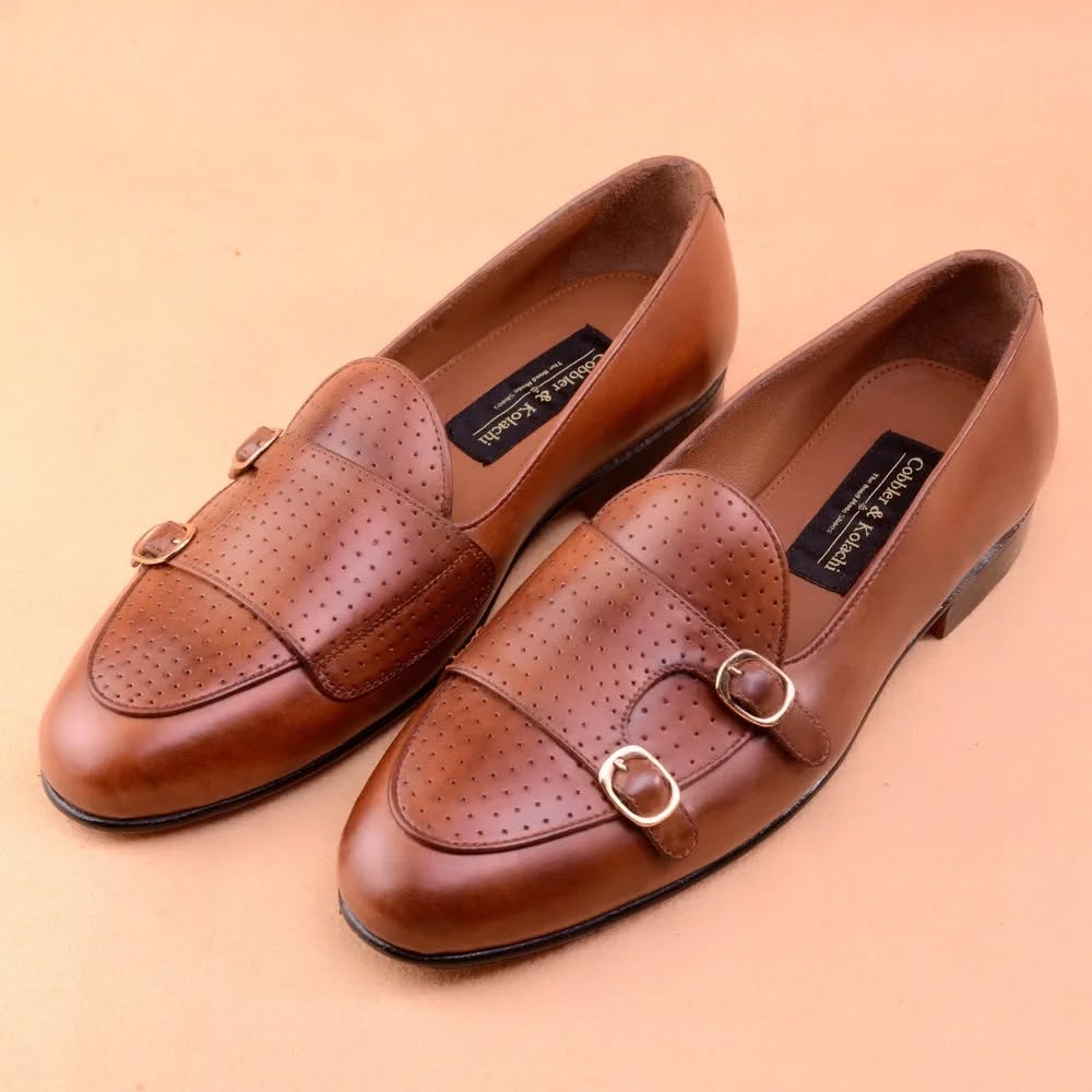 Two mock shoes leather Men`s