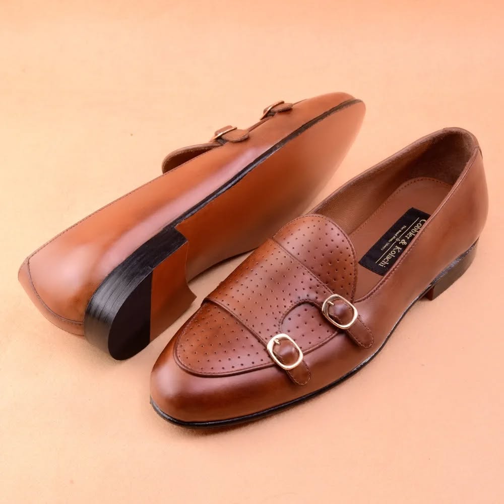 Two mock shoes leather Men`s