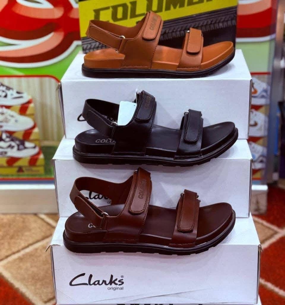 Mens sandals Black Dark brown colour