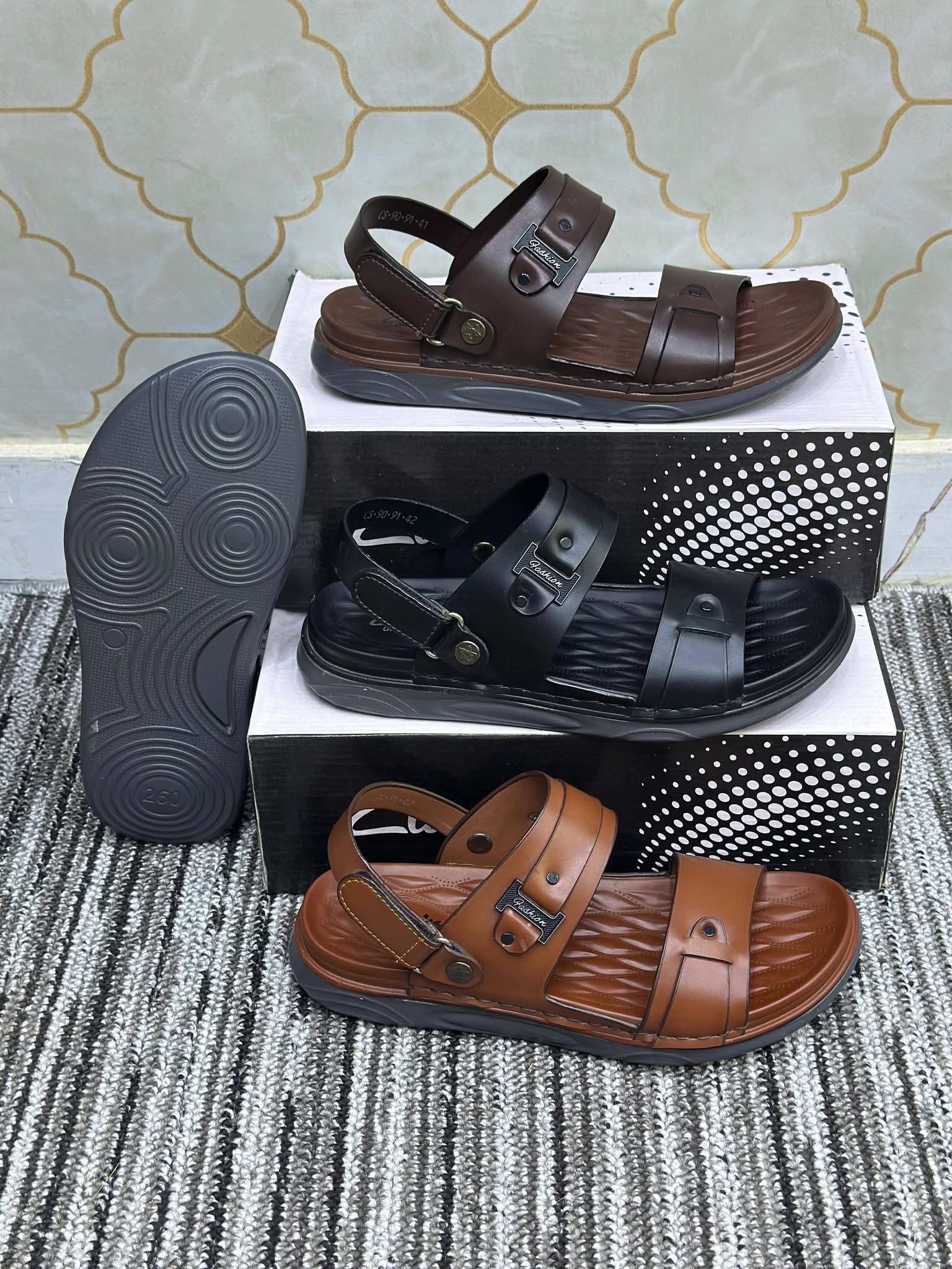 Mens branded sandals
