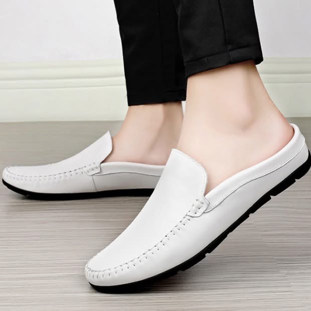 Hk Shehzada mens white loafer’s shoes
