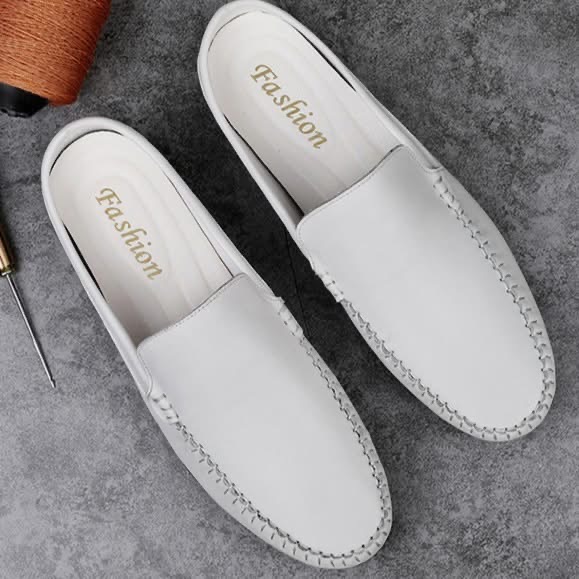 Hk Shehzada mens white loafer’s shoes